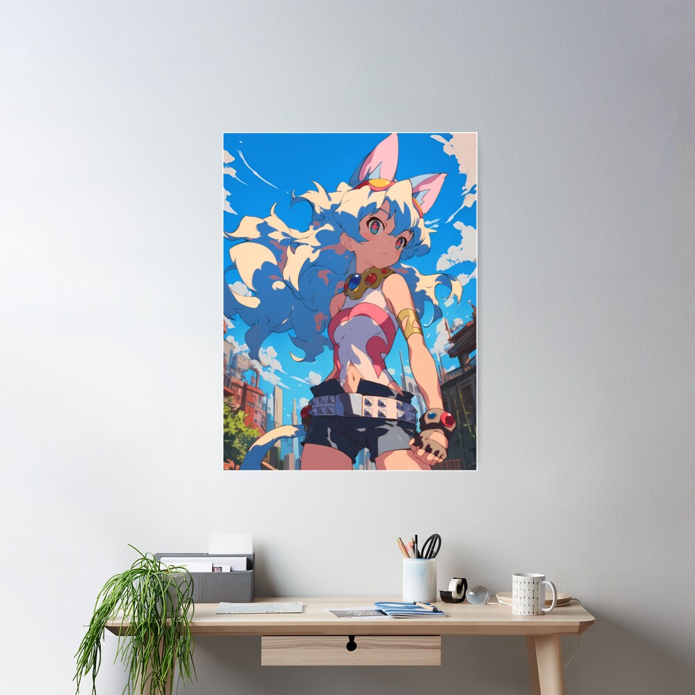 Nia Teppelin Gurren Lagann Anime Girl Fantasy City Bright Blue Outdoors Poster - Image 2