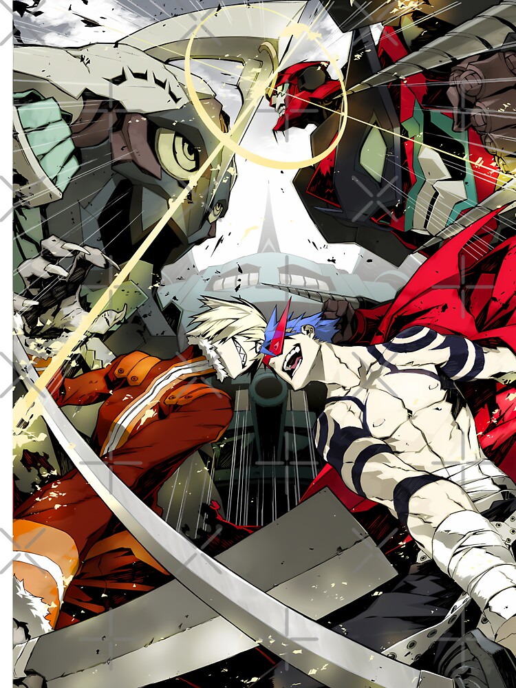 Kamina Gurren Lagann Mecha Clash Dynamic Spiral Scene Tapestry - Image 2