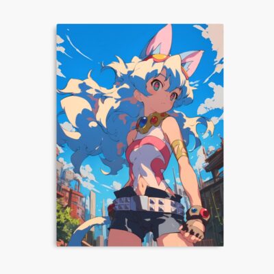 Nia Teppelin Gurren Lagann Anime Girl Fantasy City Bright Blue Outdoors Poster