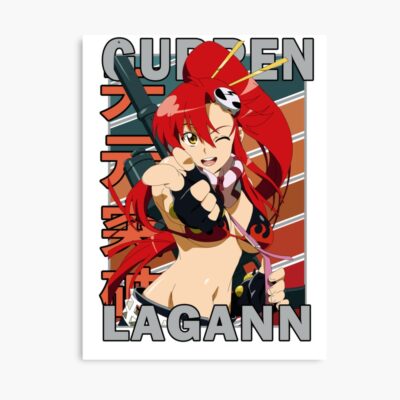 Yoko Littner Gurren Lagann Retro Stripe Design Poster