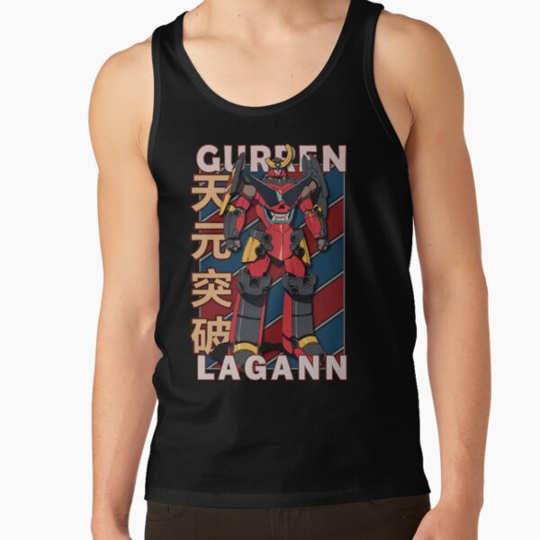 Gurren Lagann Vintage Stripe Design Tank Top - Image 2