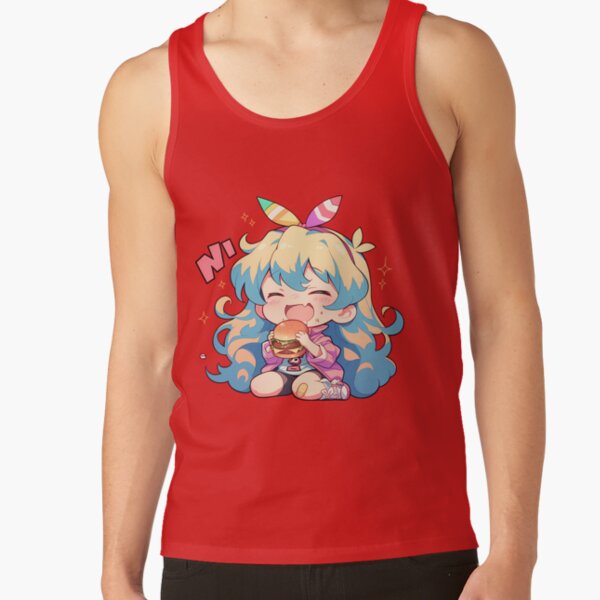 Nia Teppelin Niateppelin Gurren Lagann Chibi Kawaii Burger Anime Girl Joyful Bright Charm Tank Top - Image 5