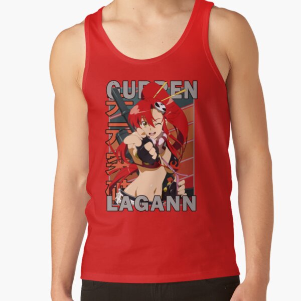 Yoko Littner Gurren Lagann Retro Stripe Design Tank Top - Image 4