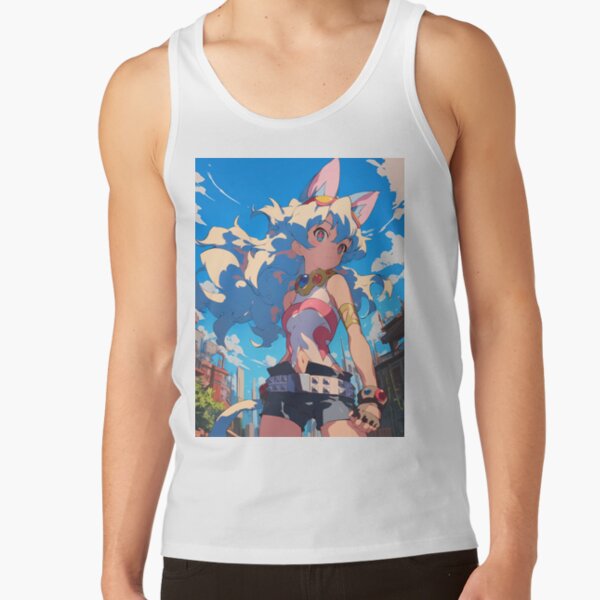 Nia Teppelin Gurren Lagann Anime Girl Fantasy City Bright Blue Outdoors Tank Top - Image 2