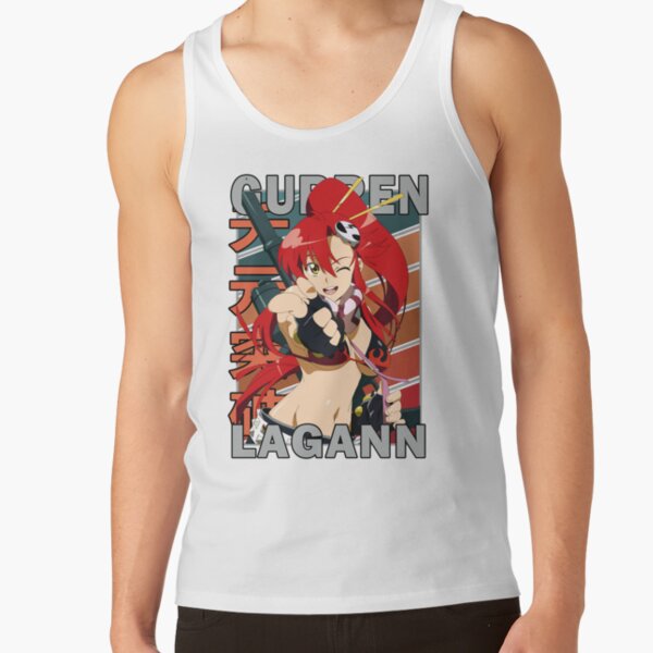Yoko Littner Gurren Lagann Retro Stripe Design Tank Top - Image 2