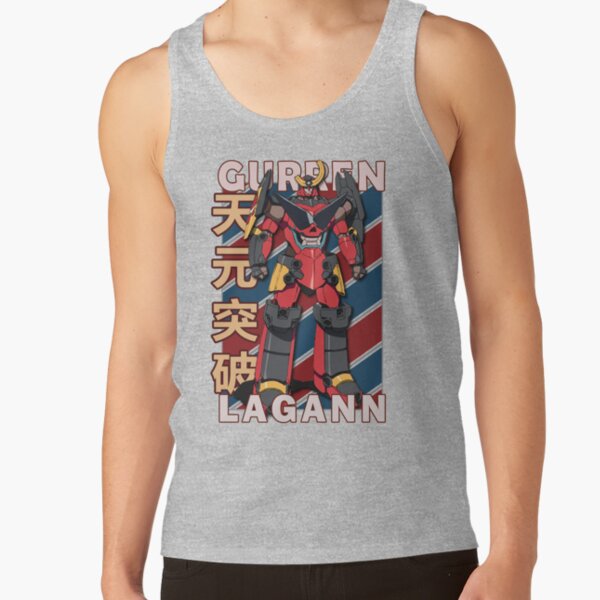 Gurren Lagann Vintage Stripe Design Tank Top - Image 3