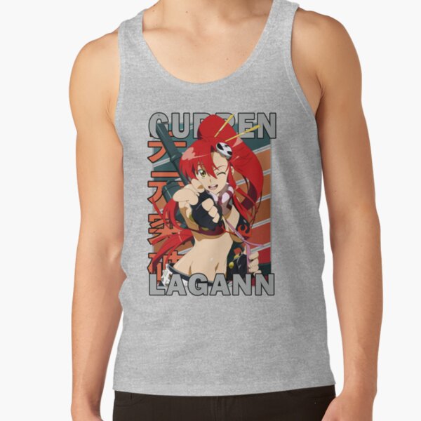 Yoko Littner Gurren Lagann Retro Stripe Design Tank Top - Image 3