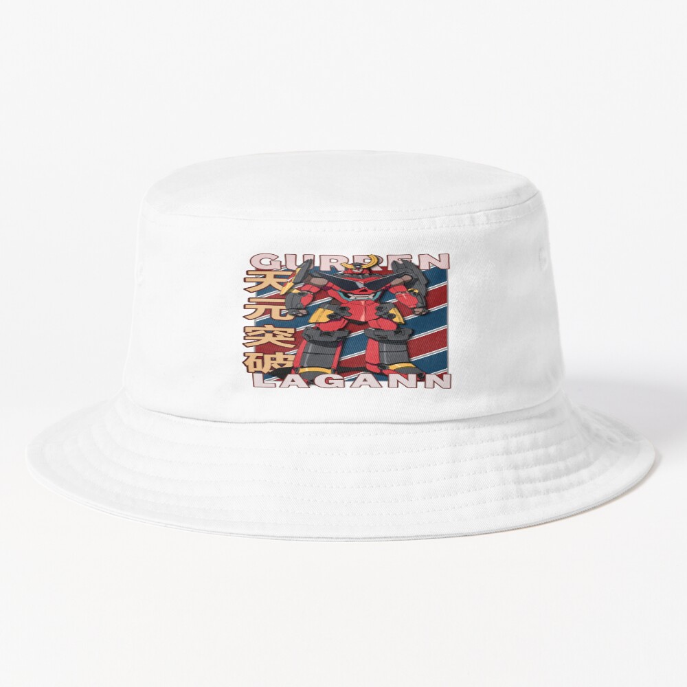 Gurren Lagann Vintage Stripe Design Bucket Hat