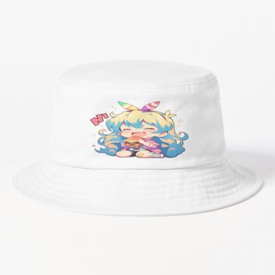 Nia Teppelin Niateppelin Gurren Lagann Chibi Kawaii Burger Anime Girl Joyful Bright Charm Bucket Hat
