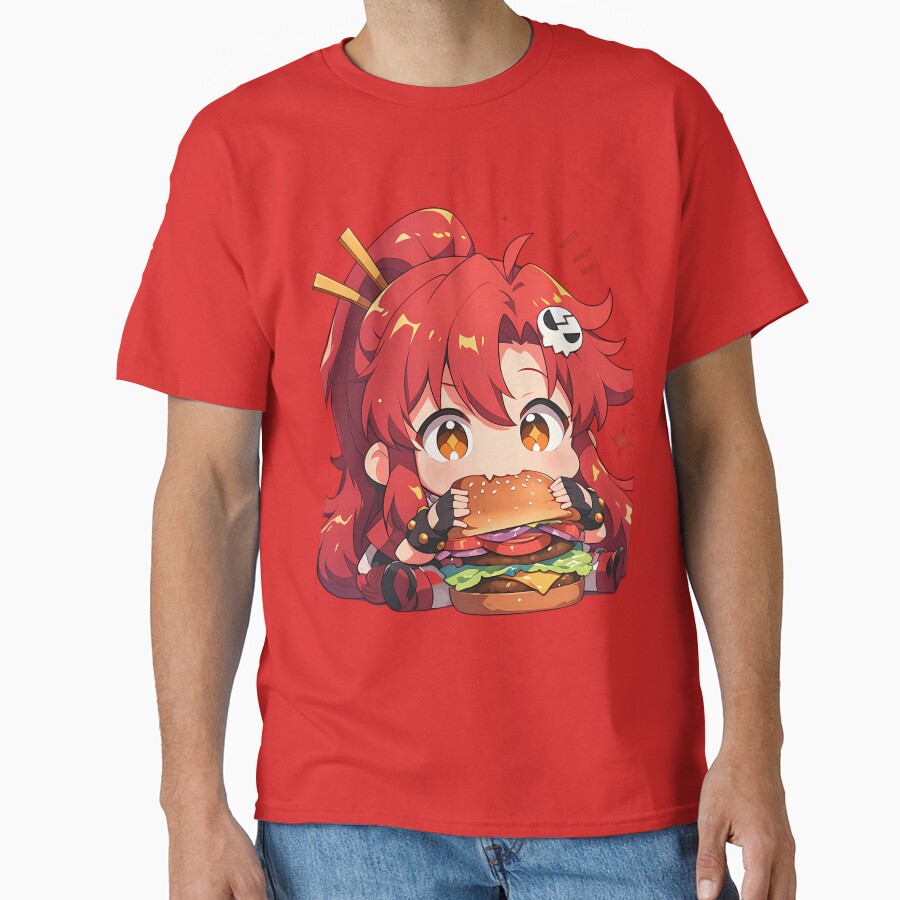 Yoko Littner Gurren Lagann Chibi Kawaii Burger Bite T-shirt - Image 5