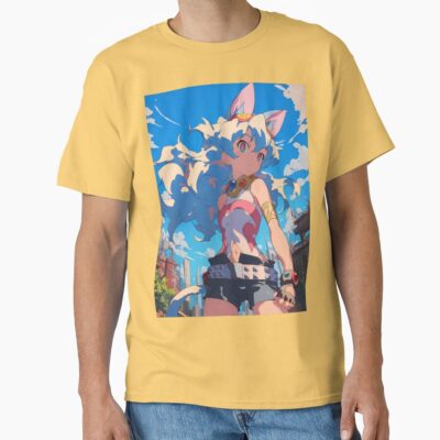 Nia Teppelin Gurren Lagann Anime Girl Fantasy City Bright Blue Outdoors T-shirt