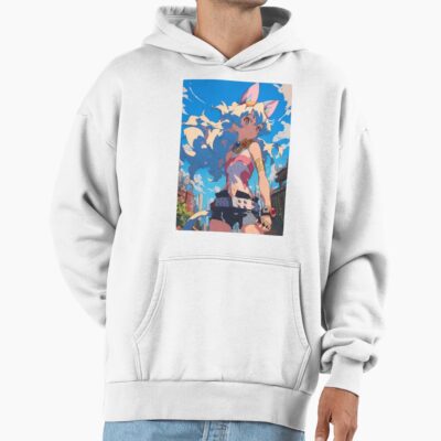 Nia Teppelin Gurren Lagann Anime Girl Fantasy City Bright Blue Outdoors Hoodie