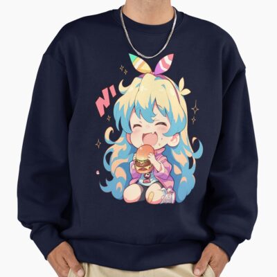 Nia Teppelin Niateppelin Gurren Lagann Chibi Kawaii Burger Anime Girl Joyful Bright Charm Sweatshirt