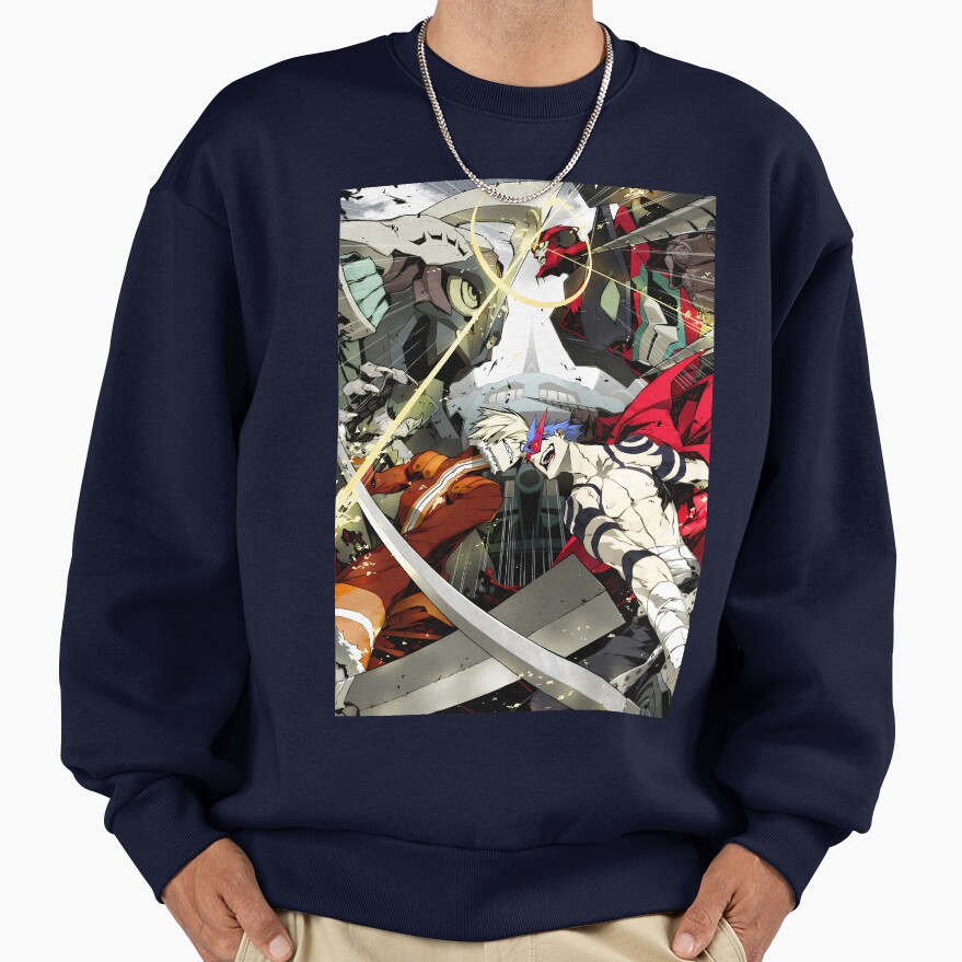 Kamina Gurren Lagann Mecha Clash Dynamic Spiral Scene Sweatshirt - Image 5
