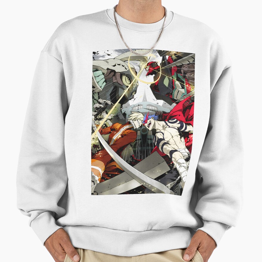 Kamina Gurren Lagann Mecha Clash Dynamic Spiral Scene Sweatshirt - Image 2
