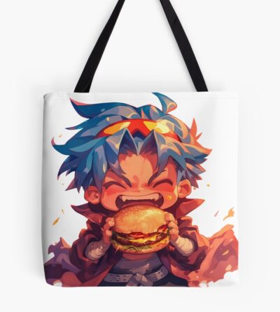Kamina Gurren Lagann Anime Chibi Kawaii Burger Fiery Blue Hair Tote Bag