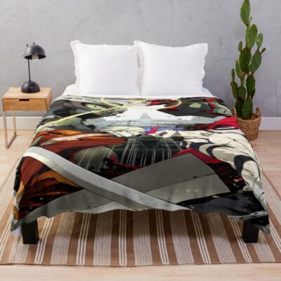 Kamina Gurren Lagann Mecha Clash Dynamic Spiral Scene Throw Blanket
