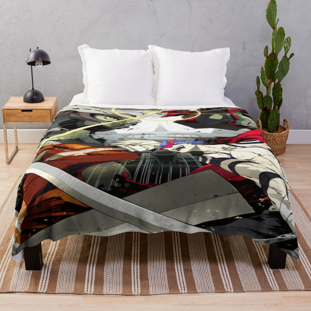 Kamina Gurren Lagann Mecha Clash Dynamic Spiral Scene Throw Blanket