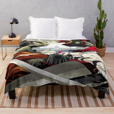 Kamina Gurren Lagann Mecha Clash Dynamic Spiral Scene Throw Blanket