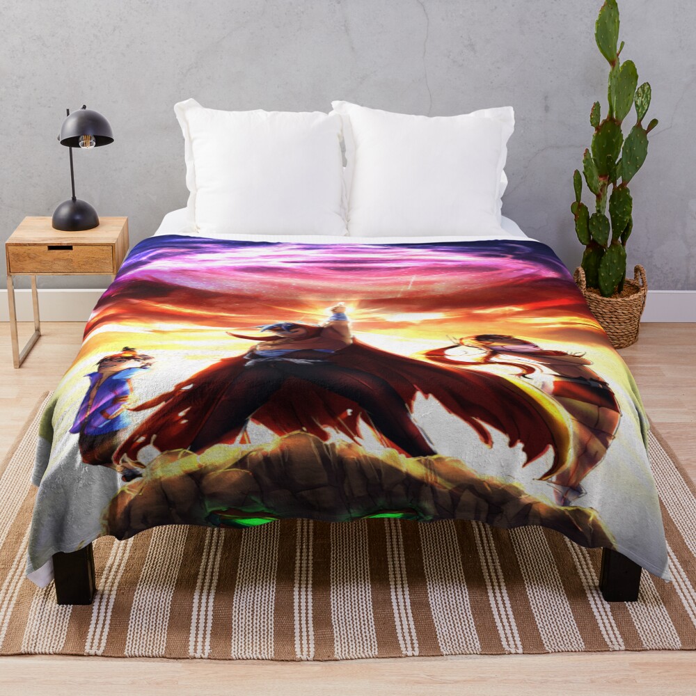 Gurren Lagann Piercing The Heavens Throw Blanket