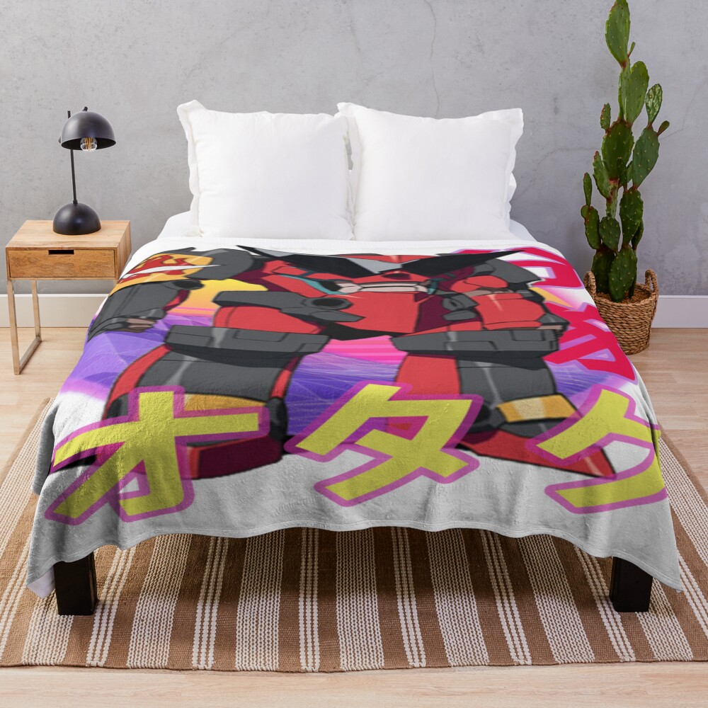 Tengen Toppa Gurren Lagann Retro Sunset Design Throw Blanket