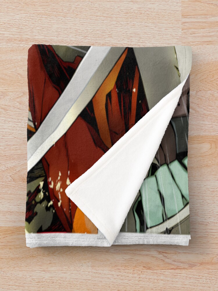 Kamina Gurren Lagann Mecha Clash Dynamic Spiral Scene Throw Blanket - Image 2