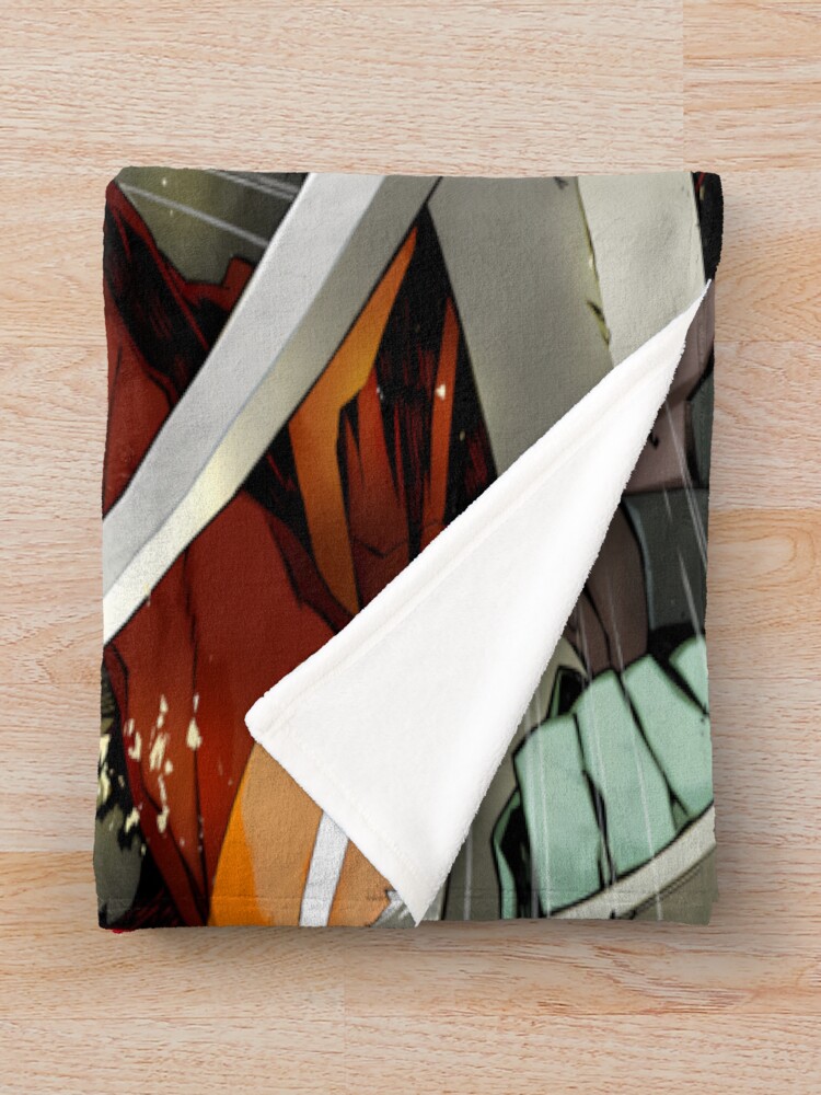 Kamina Gurren Lagann Mecha Clash Dynamic Spiral Scene Throw Blanket - Image 2