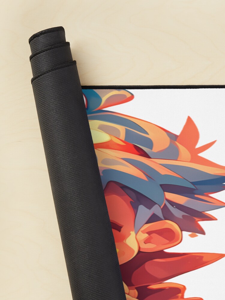 Kamina Gurren Lagann Anime Chibi Kawaii Burger Fiery Blue Hair Mouse Pad - Image 2