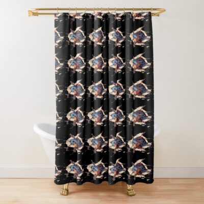 Nia Teppelin Gurren Lagann Anime Peek Through Stone With Calm Resolve Shower Curtain
