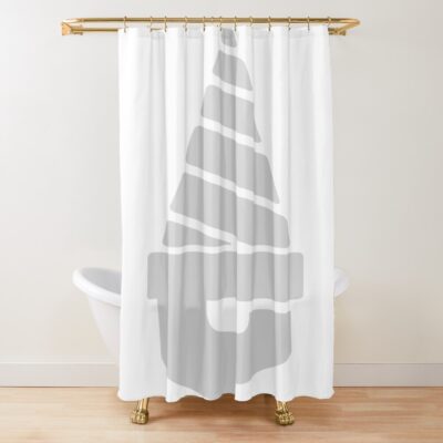 Core Drill White Shower Curtain