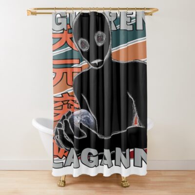 Antispiral Gurren Lagann Retro Stripe Design Shower Curtain