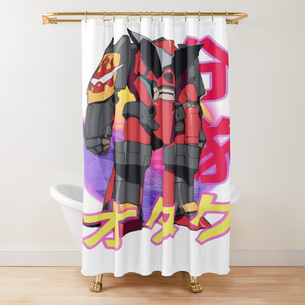 Tengen Toppa Gurren Lagann Retro Sunset Design Shower Curtain