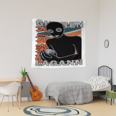 Antispiral Gurren Lagann Retro Stripe Design Tapestry