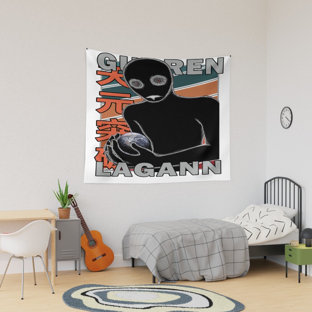 Antispiral Gurren Lagann Retro Stripe Design Tapestry
