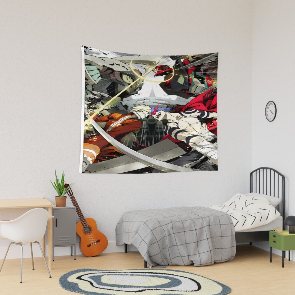 Kamina Gurren Lagann Mecha Clash Dynamic Spiral Scene Tapestry
