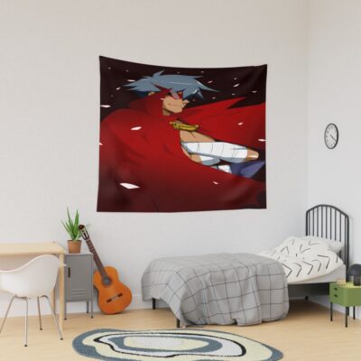 Kamina Gurren Lagann Red Cape Confident Anime Smile Tapestry