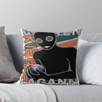 Antispiral Gurren Lagann Retro Stripe Design Throw Pillow