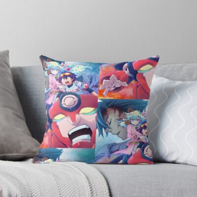Gurren Lagann Retro Throw Pillow