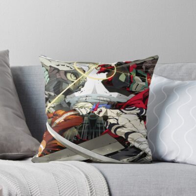 Kamina Gurren Lagann Mecha Clash Dynamic Spiral Scene Throw Pillow